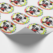 Papier Cadeau Joyeux Noël Père Noël Panda (Coin)