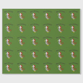 Papier Cadeau Joyeux Noël ! Père Noël Quail (Plat)