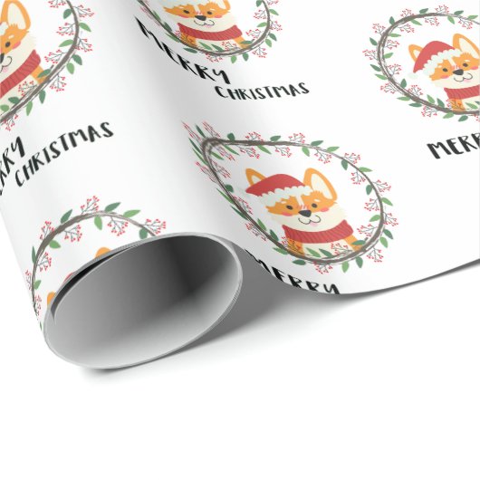 Papier Cadeau Joyeux Noël Père Noël S'amuser Humainement (Coin rond)