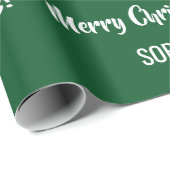 Papier Cadeau Joyeux Noël Père Noël Sleigh Unicorn Personnalisé (Coin rond)