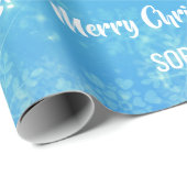 Papier Cadeau Joyeux Noël Père Noël Sleigh Unicorn Personnalisé (Coin rond)