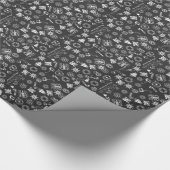 Papier Cadeau Joyeux Noël Père Noël Symboles, noir et blanc (Coin)