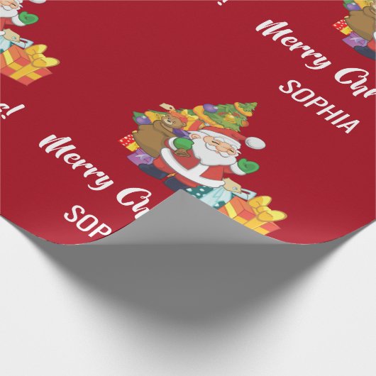 Papier Cadeau Joyeux Noël Père Noël Tree Cadeaux Personnaliser l (Coin)
