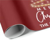 Papier Cadeau Joyeux Noël personnalisé Arbre rouge (Coin rond)