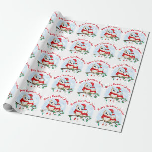 Papier Cadeau Joyeux Noël personnalisé Chouette Chouette Santa H