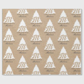 Papier Cadeau Joyeux Noël personnalisé Kraft Monogramme (Plat)