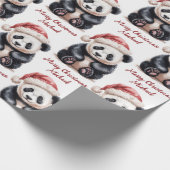 Papier Cadeau Joyeux Noël personnalisé mignon Ours Panda (Coin)
