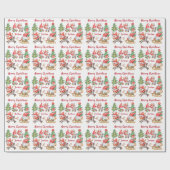 Papier Cadeau Joyeux Noël personnalisé mignonne Gnomes (Plat)