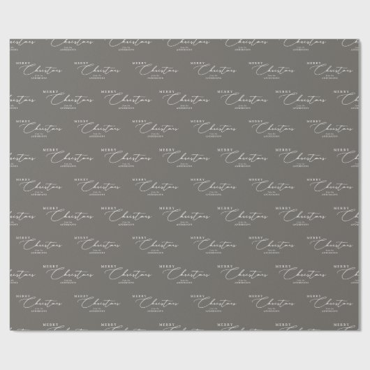 Papier Cadeau Joyeux Noël Personnalisé Moderne Élégant Script (Plat)