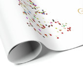 Papier Cadeau Joyeux Noël Personnalisé Nom Élégant Personnalisé (Coin rond)