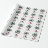 Papier Cadeau Joyeux Noël personnalisé Palm Tree Light (Déroulé)