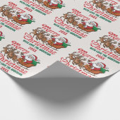 Papier Cadeau Joyeux Noël personnalisé Père Noël Sleigh Reindeer (Coin)