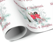 Papier Cadeau Joyeux Noël personnalisé texte et photo (Coin rond)