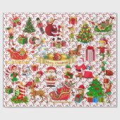 Papier Cadeau Joyeux Noël Petit peu de tout Jolly Wra (Plat)