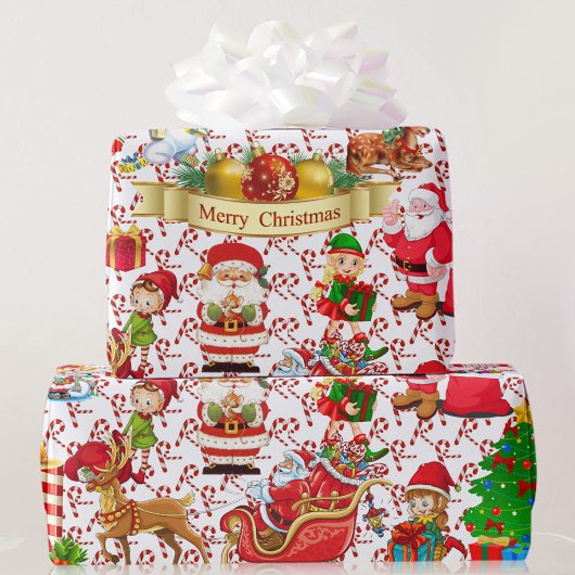 Papier Cadeau Joyeux Noël Petit peu de tout Jolly Wra