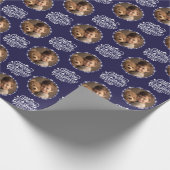 Papier Cadeau Joyeux Noël Photo Navy Sparkle Cadeau (Coin)