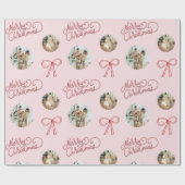 Papier Cadeau Joyeux Noël Photo personnalisée (Plat)