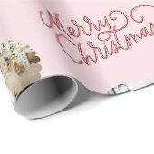 Papier Cadeau Joyeux Noël Photo personnalisée (Coin rond)