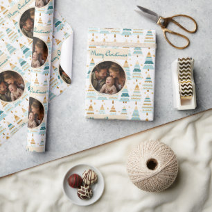 Papier Cadeau Joyeux Noël Photo personnalisée motif