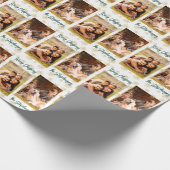 Papier Cadeau Joyeux Noël Photo Script Nom Vert Or (Coin)