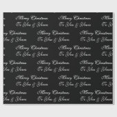 Papier Cadeau Joyeux Noël pour vous & votre Noir Blanc (Plat)