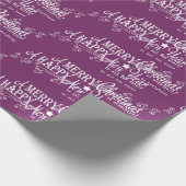 Papier Cadeau Joyeux Noël pourpre Bonne année (Coin)
