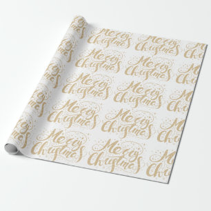 Papier Cadeau Joyeux Noël rétro typographie design motif