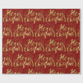 Papier Cadeau Joyeux Noël rétro typographie or (Plat)