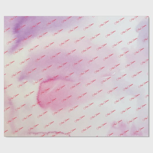 Papier Cadeau Joyeux Noël rose (Plat)