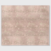 Papier Cadeau Joyeux Noël Rose étincelle Parties scintillant or  (Plat)