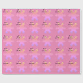Papier Cadeau Joyeux Noël rose Ombre or Motifs Snowflake (Plat)