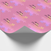 Papier Cadeau Joyeux Noël rose Ombre or Motifs Snowflake (Coin)
