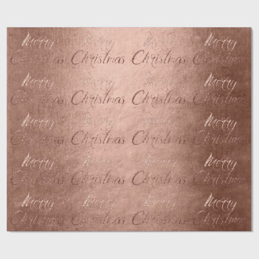 Papier Cadeau Joyeux Noël Rose Parties scintillant en or Script  (Plat)