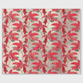 Papier Cadeau Joyeux Noël Rose Parties scintillant or Script Flo (Plat)