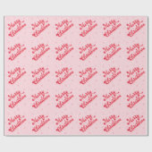 Papier Cadeau Joyeux Noël rose Retro Stations Vacances (Plat)