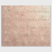 Papier Cadeau Joyeux Noël Rose Rose Parties scintillant or Peach (Plat)