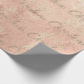 Papier Cadeau Joyeux Noël Rose Rose Parties scintillant or Peach (Coin)