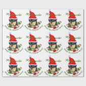 Papier Cadeau Joyeux Noël Rottweiler (Plat)