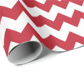 Papier Cadeau Joyeux Noël rouge et blanc Chevron (Coin rond)