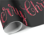 Papier Cadeau Joyeux Noël rouge moderne Noir (Coin rond)