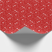 Papier Cadeau Joyeux Noël Rouge & Motif blanc (Coin)