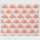 Papier Cadeau Joyeux Noël Rouge Script cadeau de vacances (Plat)