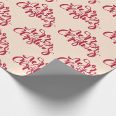 Papier Cadeau Joyeux Noël Rouge Script cadeau de vacances (Coin)