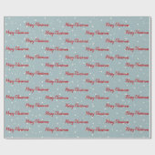 Papier Cadeau Joyeux Noël Rouge sur les flocons de neige envelop (Plat)