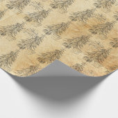 Papier Cadeau Joyeux Noël Rustique Papier Pine Arbres (Coin)