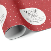 Papier Cadeau Joyeux Noël rustique vacances ferme (Coin rond)