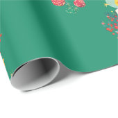 Papier Cadeau Joyeux Noël - Sacs de papier vert (Coin rond)