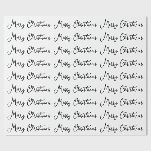 Papier Cadeau Joyeux Noël Saison des Fêtes Écriture Manuscrite (Plat)