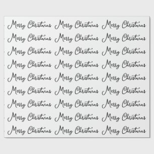 Papier Cadeau Joyeux Noël Saisonnière Fête Temps Écriture Manusc
