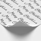 Papier Cadeau Joyeux Noël Saisonnière Vacances Heure Handwriting (Coin)